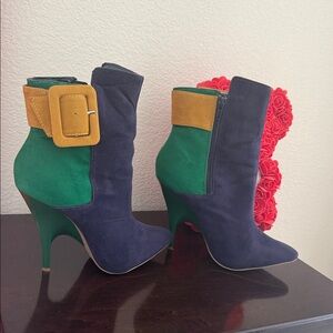 Stylish Multicolor Ankle Boots size 6 1/2